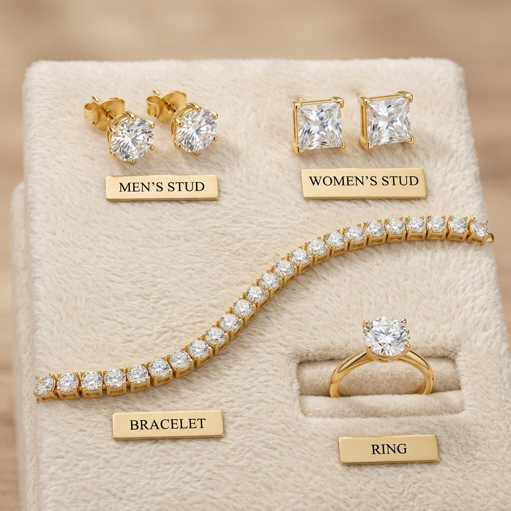 Gold Plated Moissanite Jewellery